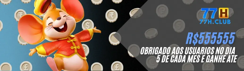 Usuários recebendo R$555.555 de bônus no 77H Cassino no dia 5 de cada mês.